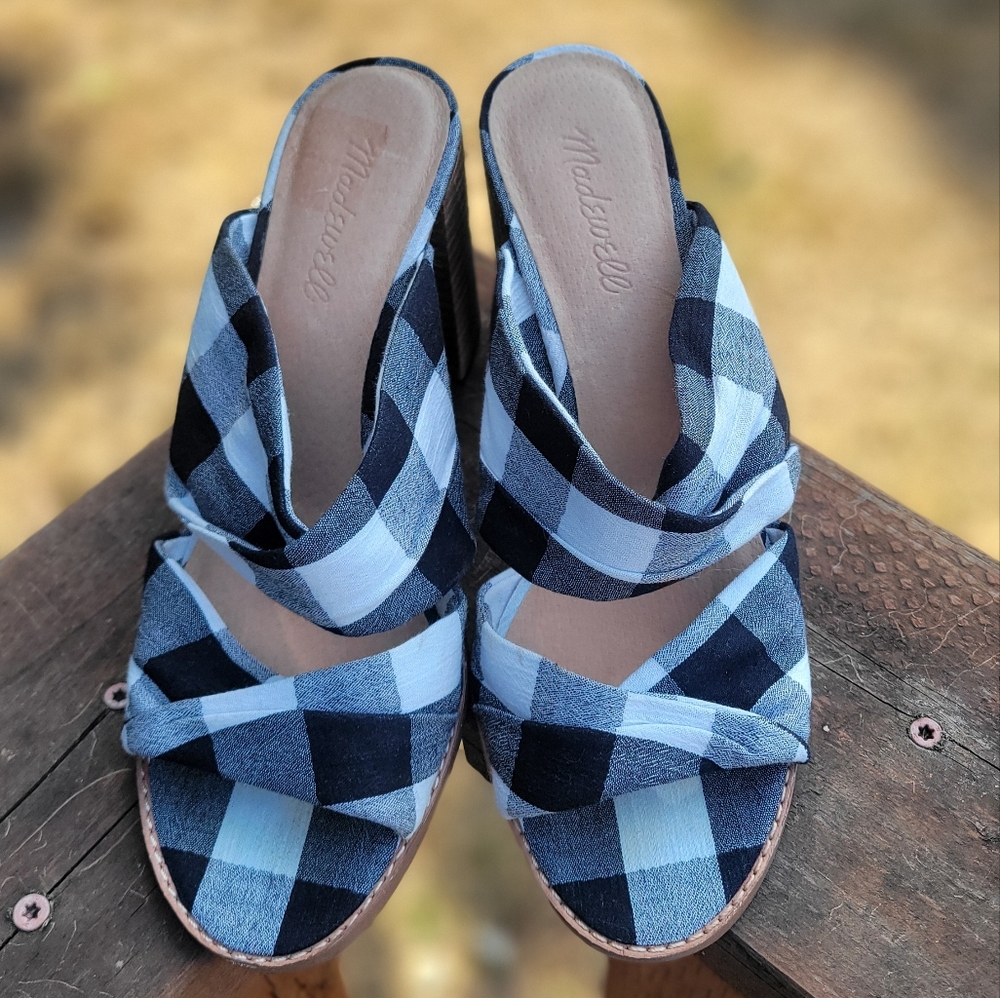 Madewell Alexandria Mule In Gingham Check - Picture 2 of 9